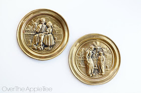 Update vintage brass plates with spray paint >> Over The Apple Tree