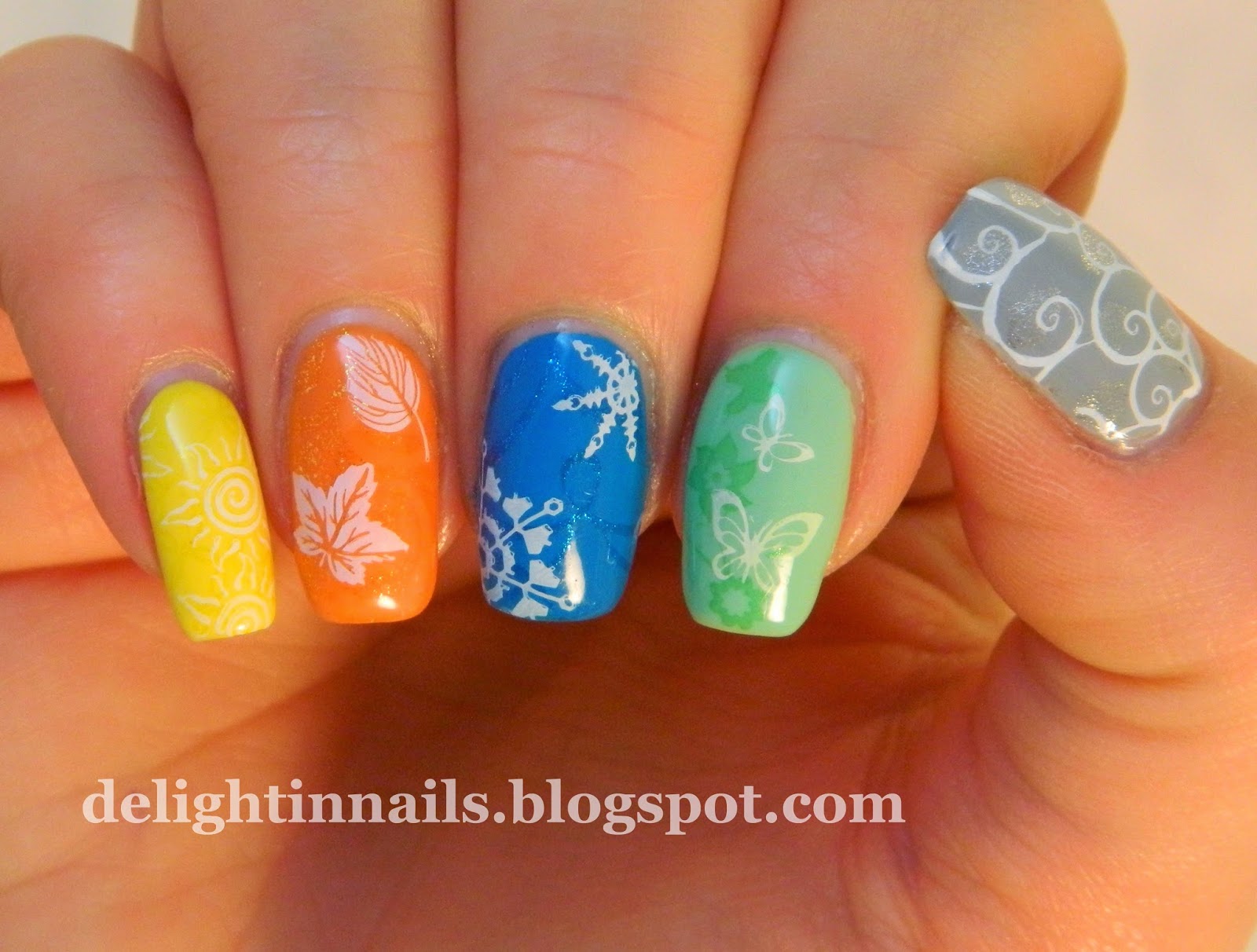 Delight In Nails Four Seasons Manicure (with a bonus 5th season some