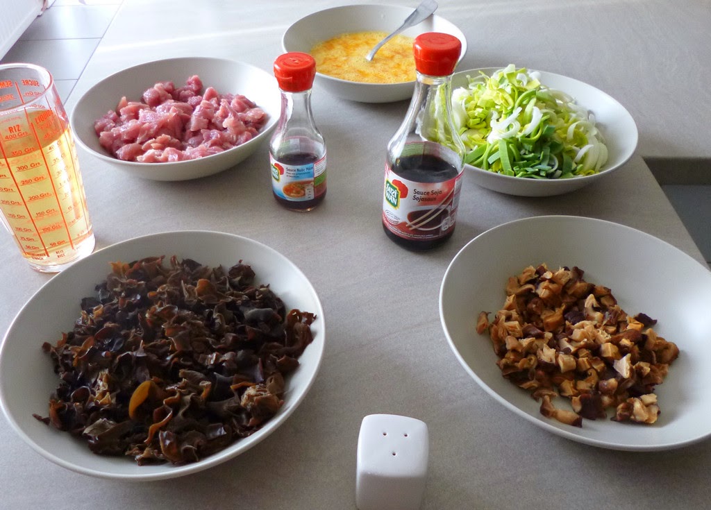 Porc aux poireaux (Moo Shu porc)