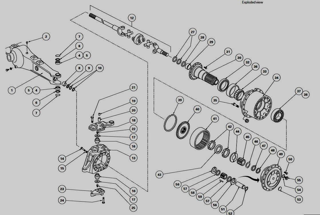 Tractor parts and attachments ZF front axle final drive units