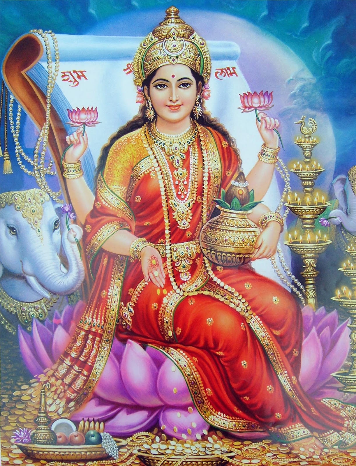 TINTA ROJA Diosa Lakshmi