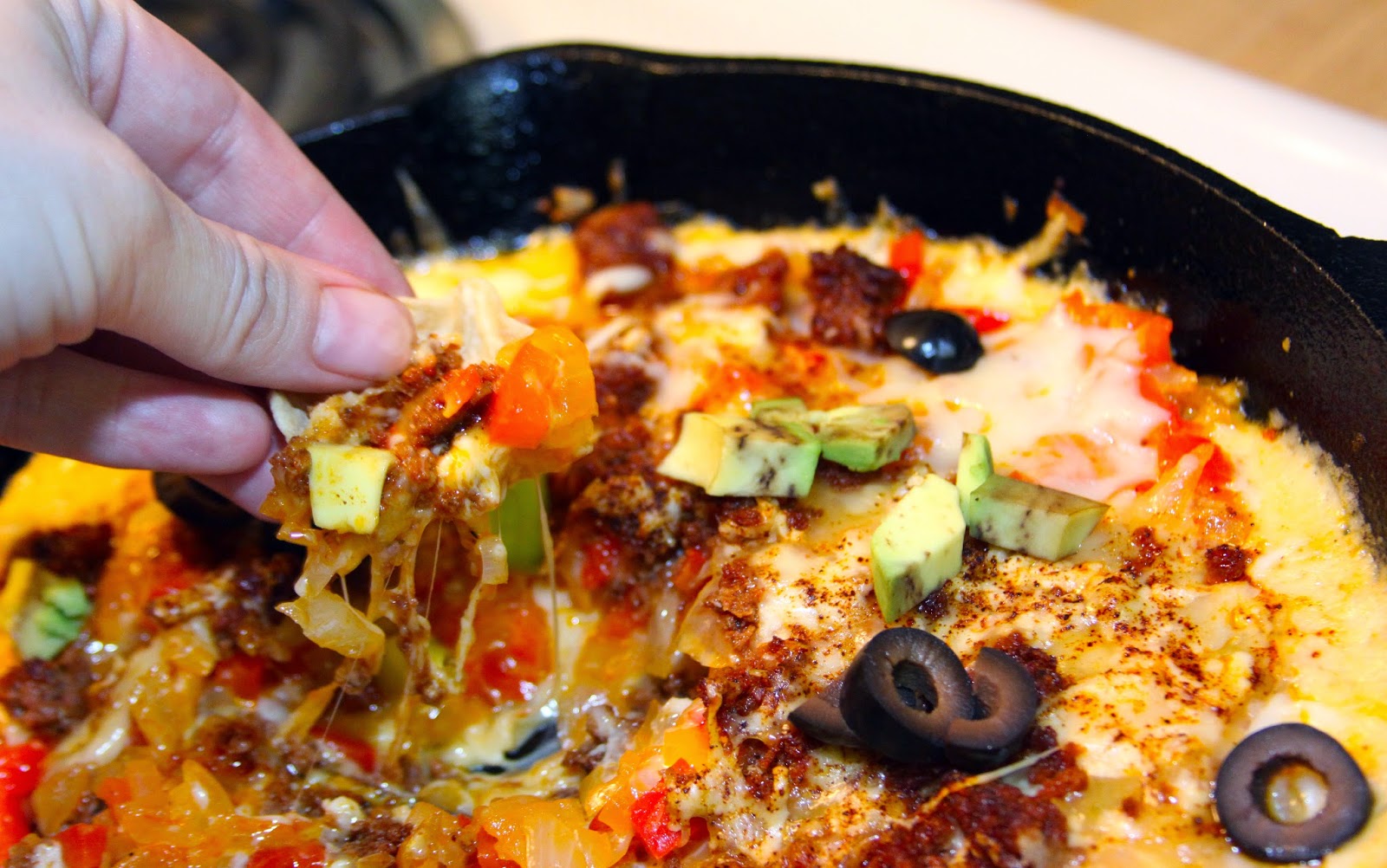 For the Love of Food Gouda Queso Fundido Dip with Chorizo