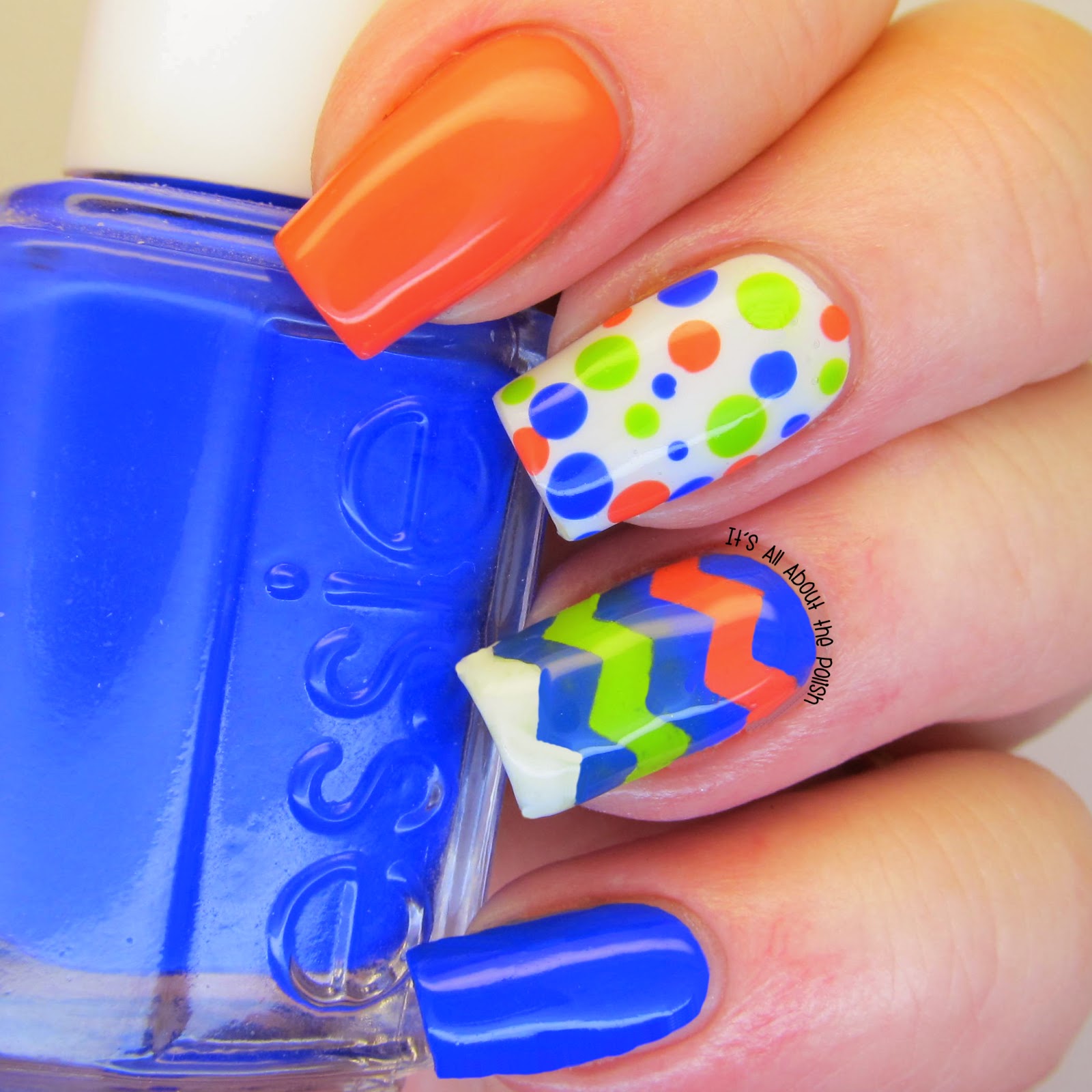 It's all about the polish: Bright and Quirky nail design 