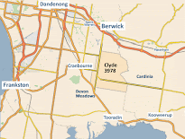 Map showing location of Clyde