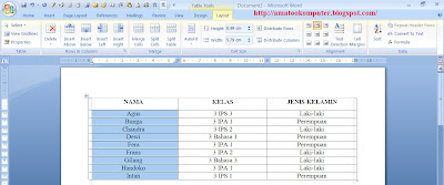 Cara mengurutkan data di word 2007 4