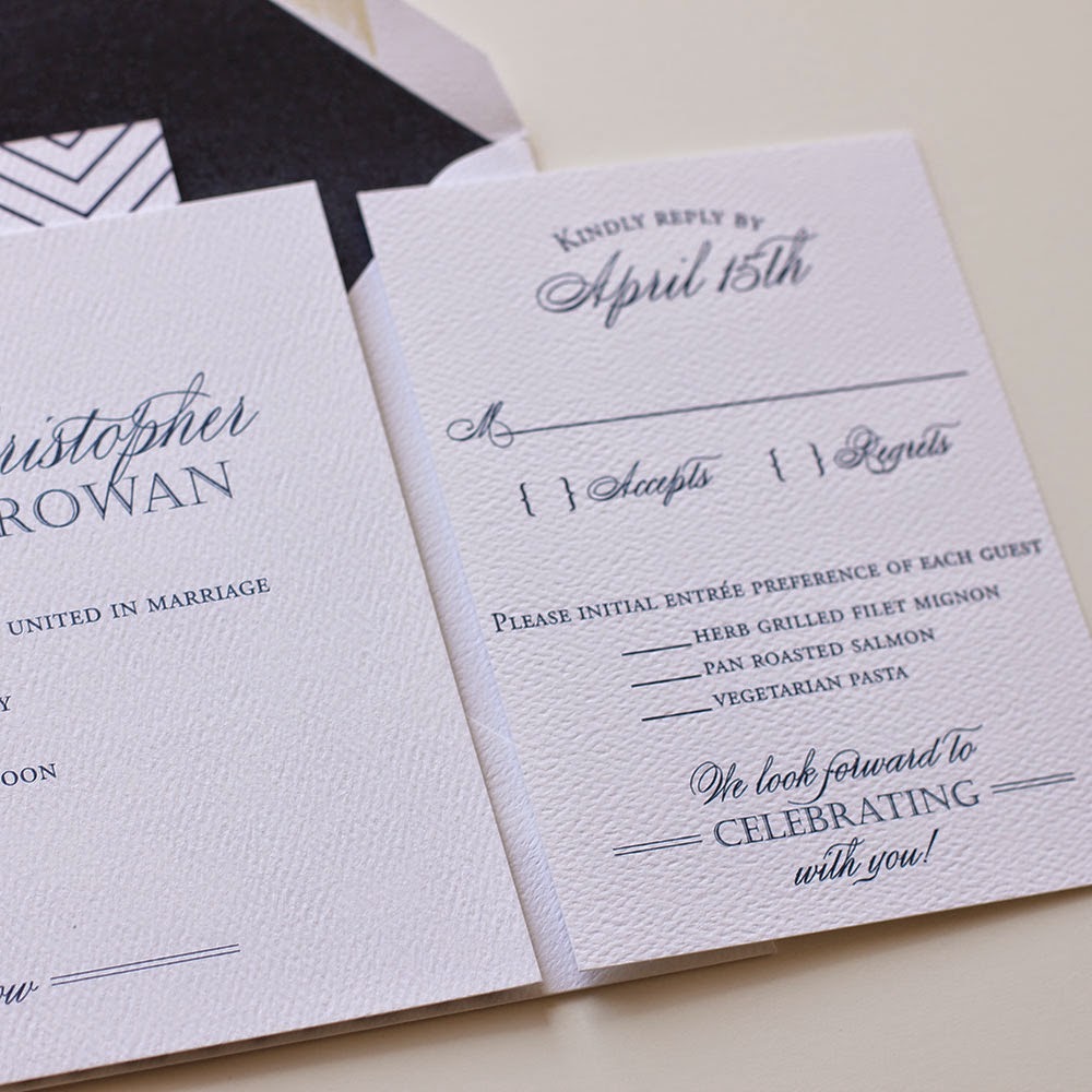 Blush Paperie Navy Wedding Invitations