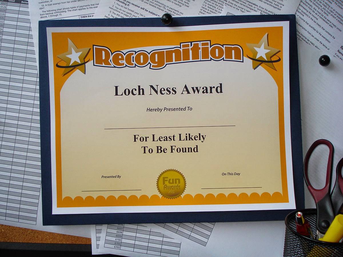 funny award ideas: funny certificates for employees