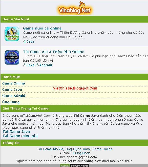 Share theme Wordpress Taigamehot.Mobi cho wap game