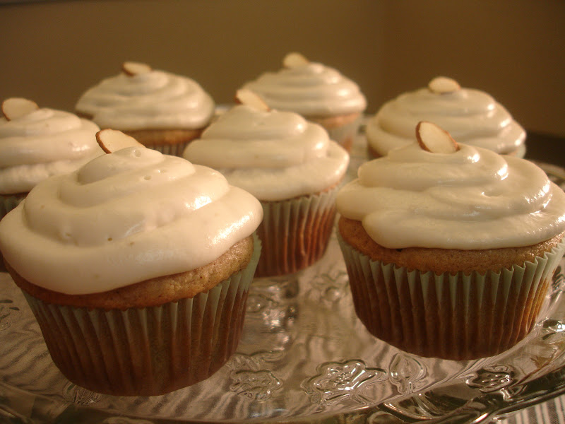 Don't Disturb This Groove Banana Almond Butter Cupcakes with Banana Frosting