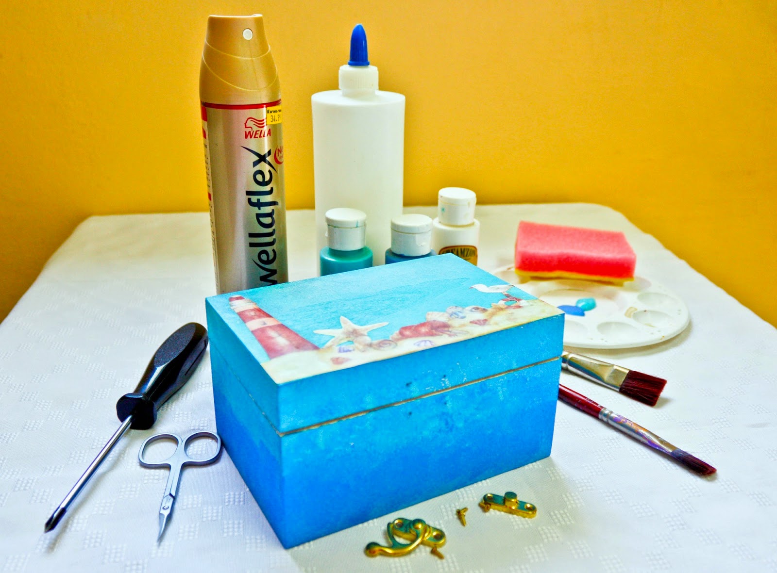 Etsy Russian Team Nautical style decoupage box DIY