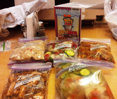 Bagging and labeling freezer meals