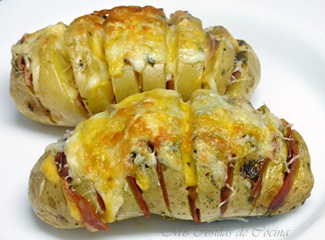 Patatas Tipo Hasselback Gratinadas (microondas)
