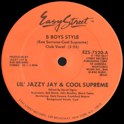 Lil’ Jazzy Jay & Cool Supreme ‎– B-Boys Style (1985) (12”) (320 kbps)