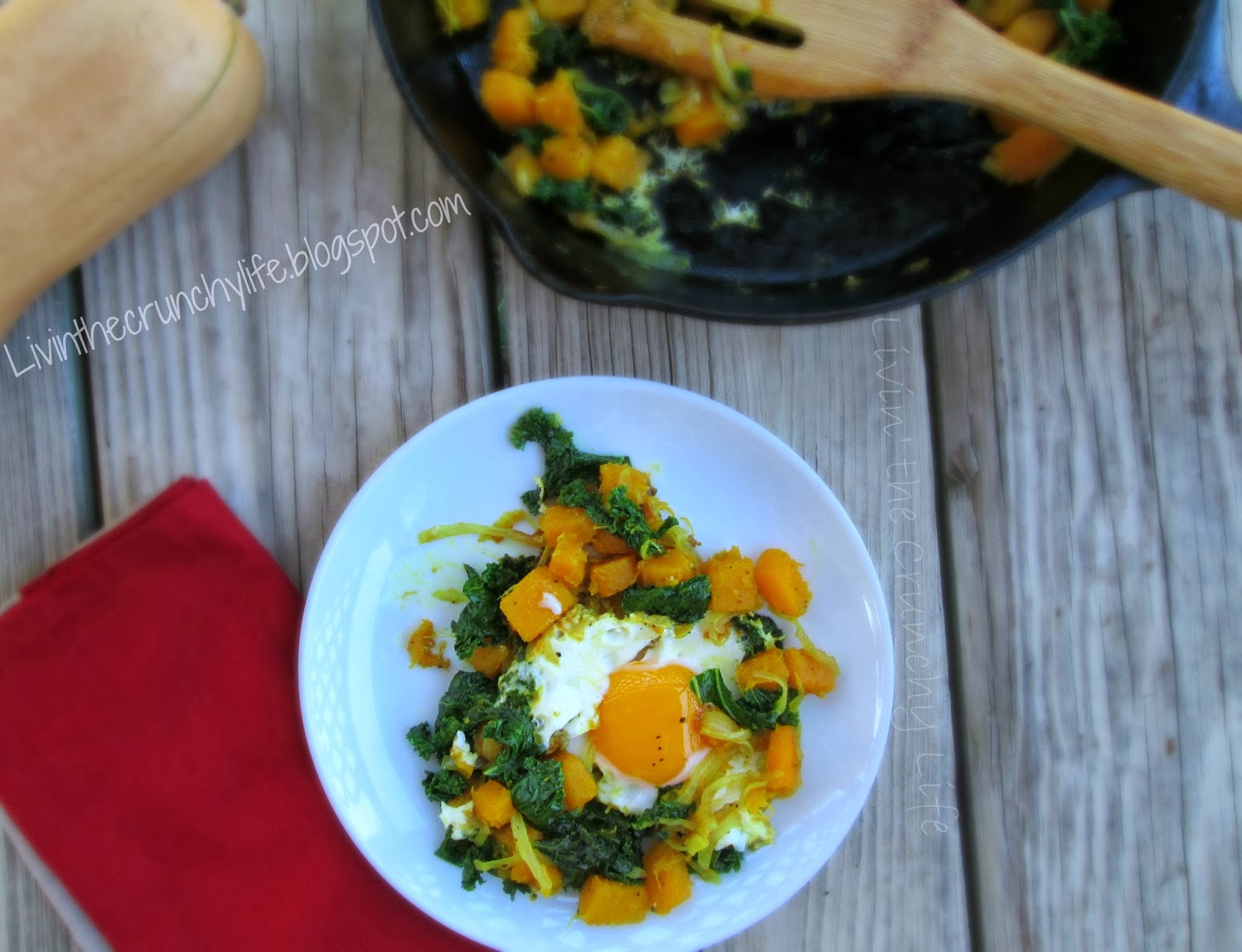 Kale and Butternut Squash Breakfast Hash Livin' the Crunchy Life