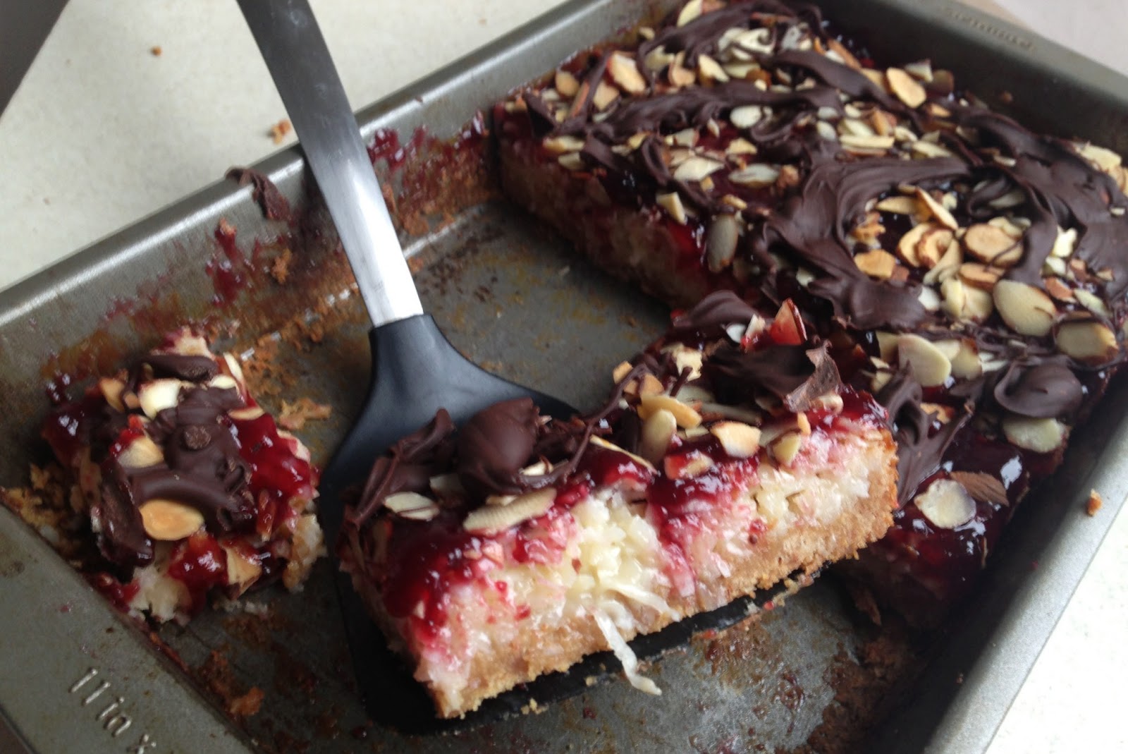 Eat, Run, Read Cake of the Week Raspberry Coconut Layer Bars