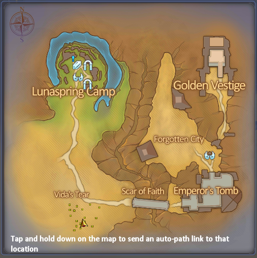 Quicksand Shrieker - Monster Hunter Quest Location Map