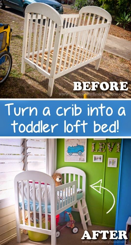 Helping Kids Grow Up How To Make A Toddler Loft Bed Out Of An Old Crib