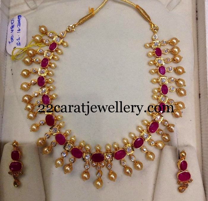 Ruby CZ Spectacular Necklace Jewellery Designs