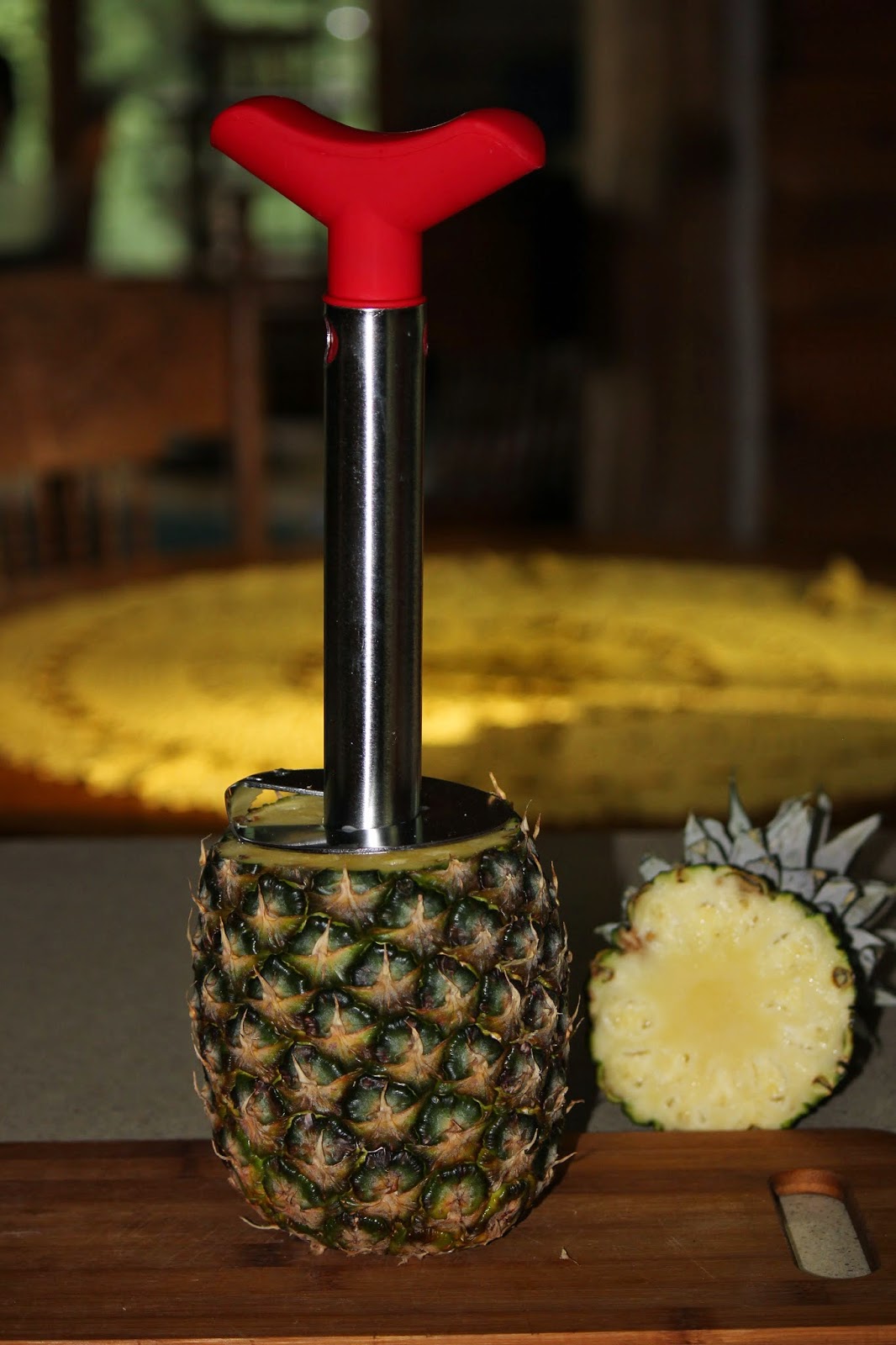 The Cabin Countess Coring A Fresh Pineapple