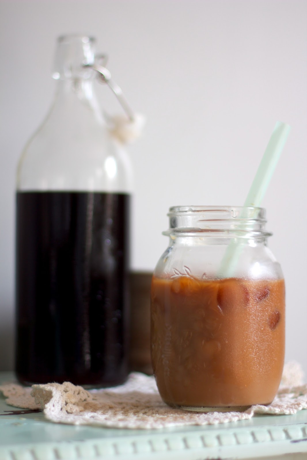 engrained iced coffee with homemade maple sweetened condensed milk