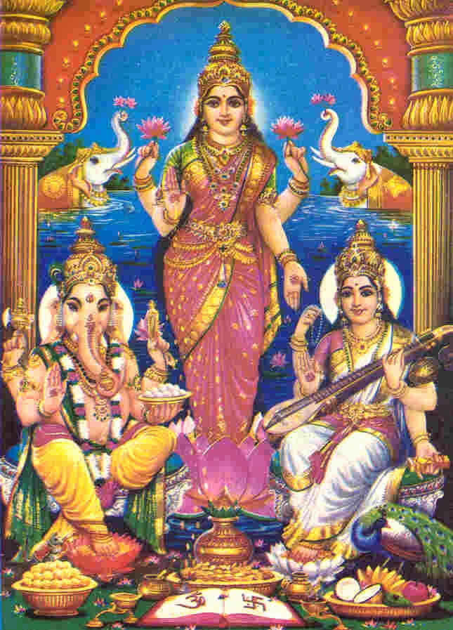Lakshmi Ganesha Saraswati Together Images Hindu Devotional Blog