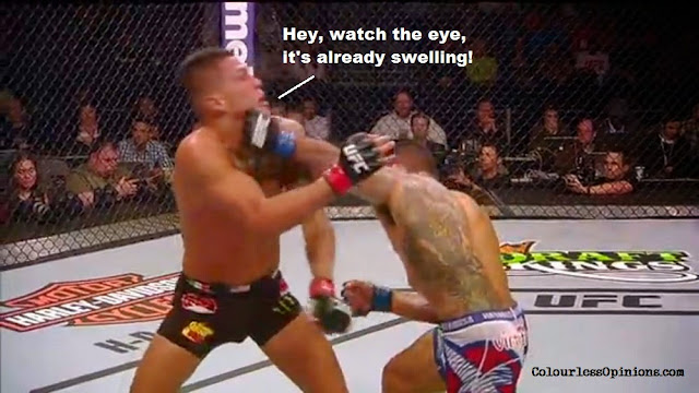 According to Pettis, dos Anjos' dominance started with the punch to his right eye in the first round. UFC 185 meme Dos Anjos Pettis