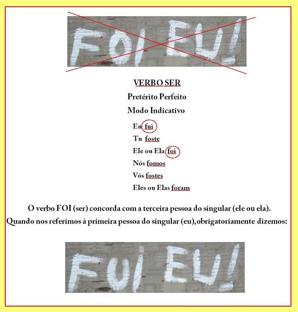 Na Ponta da Língua FOI EU ou FUI EU?
