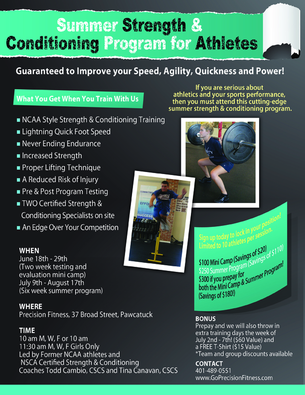 summer high school athletes program todd cambio strength youth speed and agility flyer