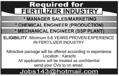 FERTILIZER INDUSTRY JOBS APPLY