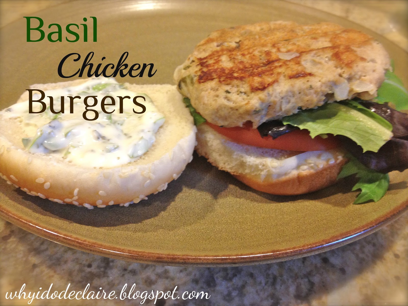I do deClaire Basil Chicken Burgers