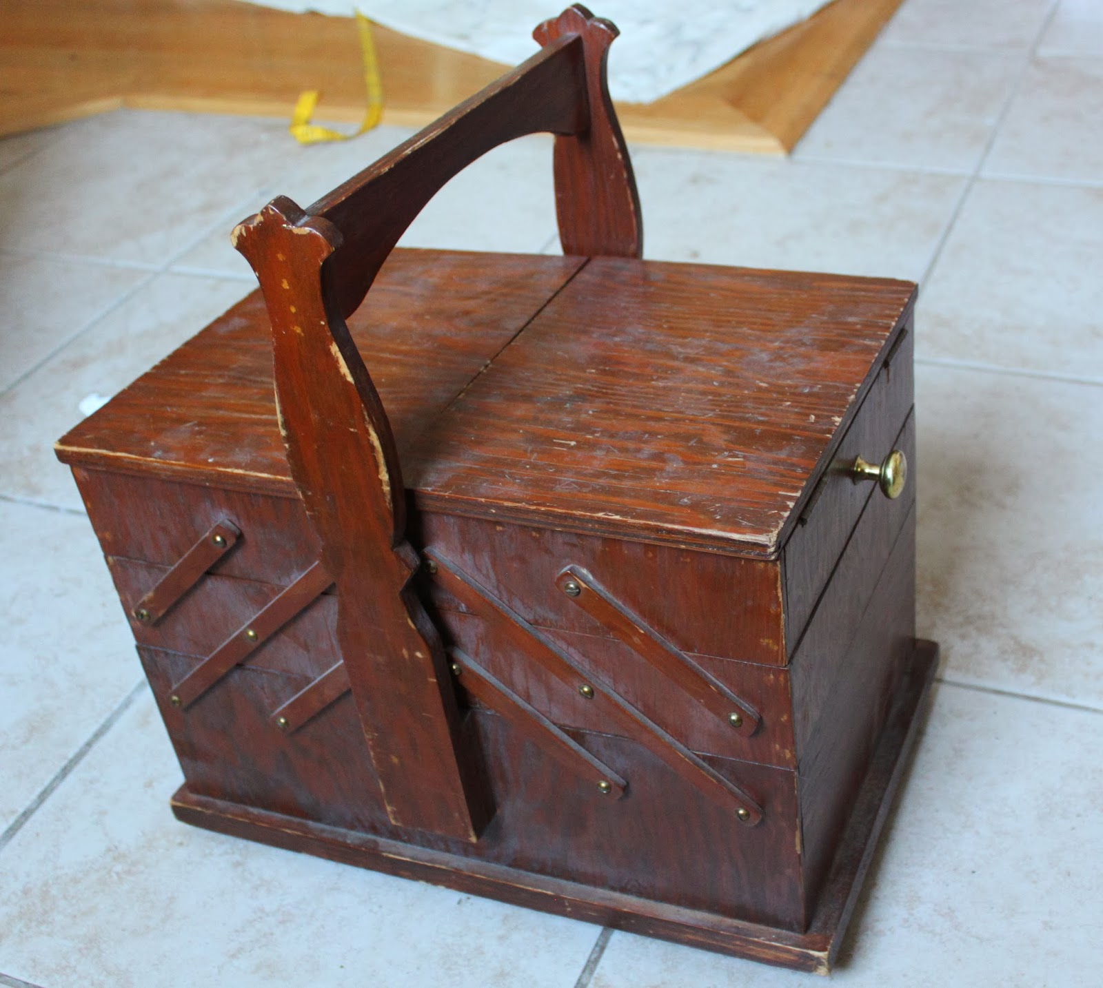 Namely Original Painted Vintage Sewing Box