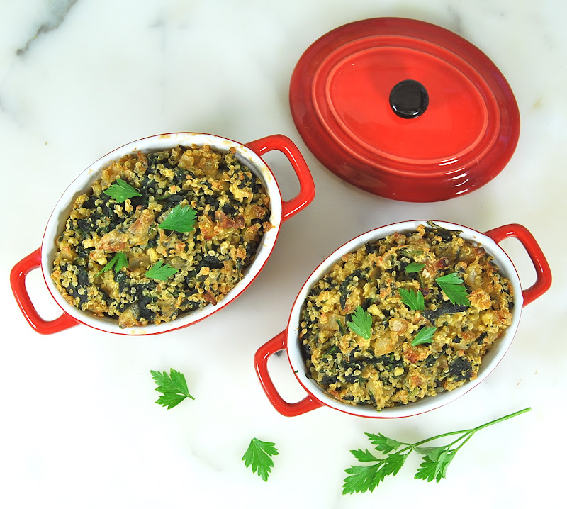 My Recession Kitchen...and garden Quinoa Spinach Bake