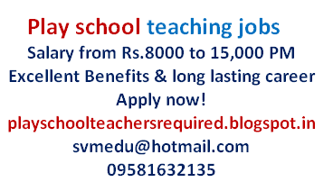 Play school teaching jobs in India 