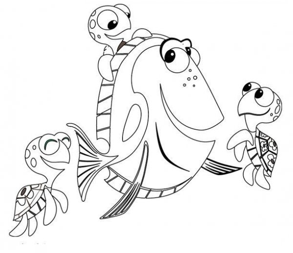 COLOREA TUS DIBUJOS: Dibujo de Doris y tortugas para colorear COLOREA TUS DIBUJOS: Dibujo de Doris y tortugas para colorear