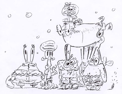 Stephen Hillenburg development sketches from SpongeBob Squarepants