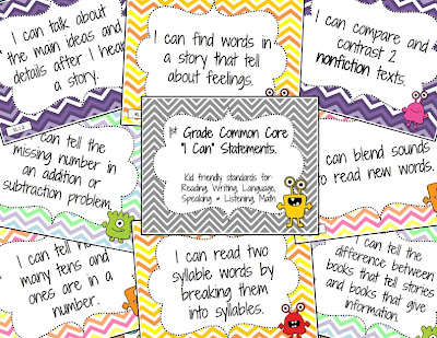 Mr First Grade Common Core I Can Statements