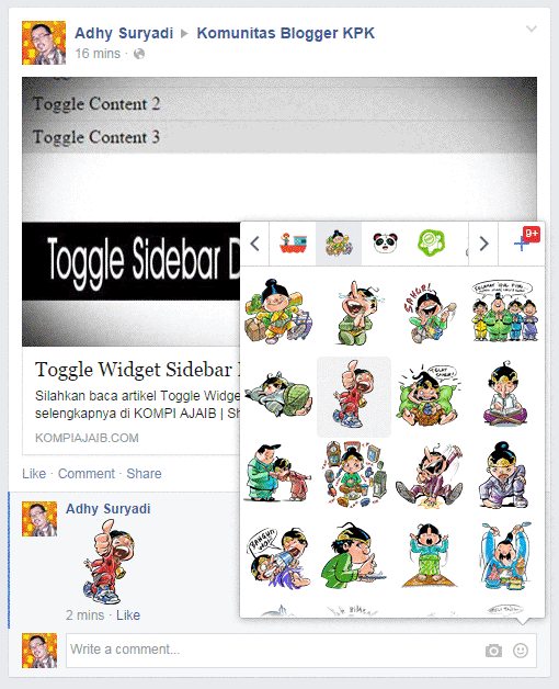 Screenshot FB Stiker Pada Perangkat Komputer FB Stiker Pada Perangkat Komputer