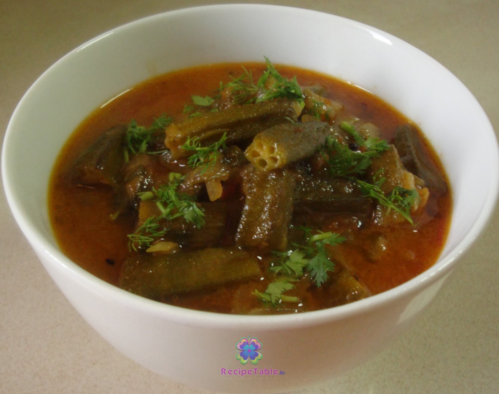 Bendakaya pulusu (Ladies finger curry) Recipe Table