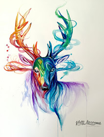 22-Stag-Katy-Lipscomb-Lucky978-Fantasy-Watercolor-Paintings-Colored-Pencils-Drawings-www-designstack-co