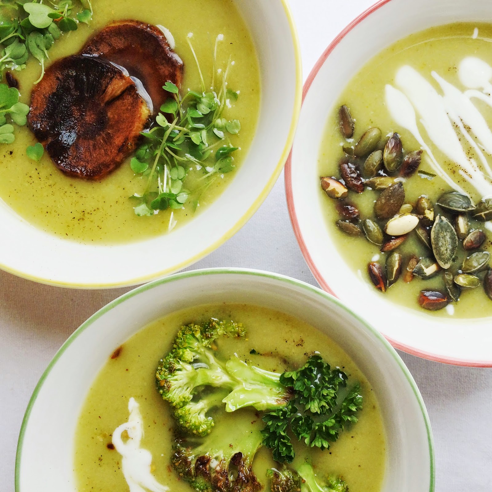 zupa krem z brokuła, ptysiu mietowy