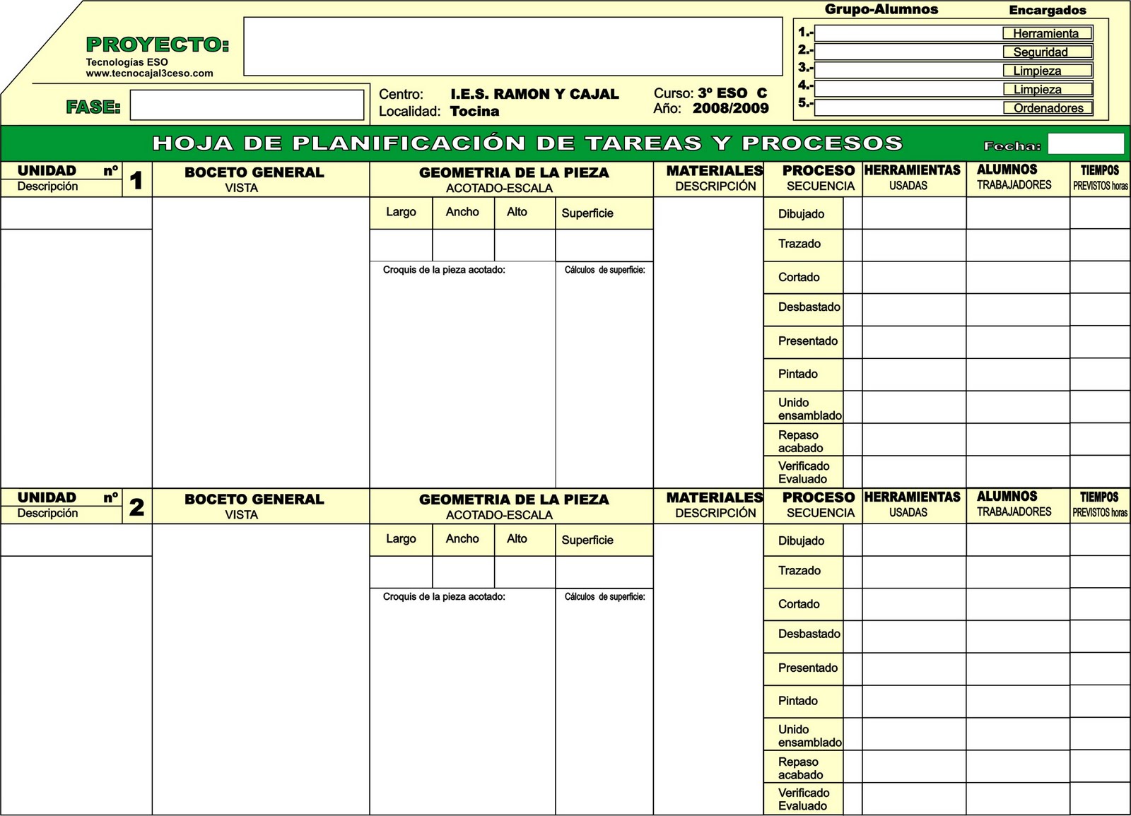 HOJA PROCESOS hoja procesos: