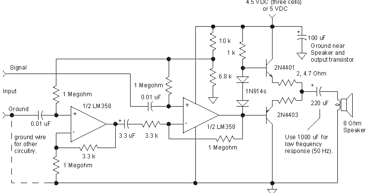 world technical: Op-Amp Audio Amplifier