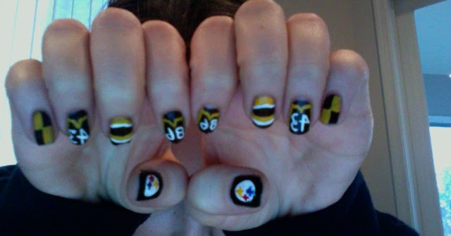 toothpick nail art steelers nails