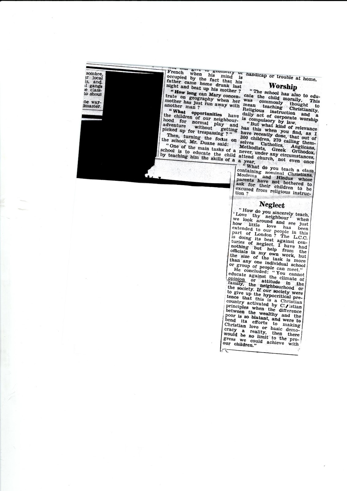 Islington Gazette/North London press articles 1963 Risinghill School site