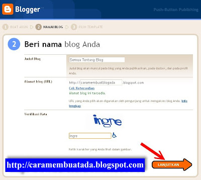 Pilih nama blog nama blog