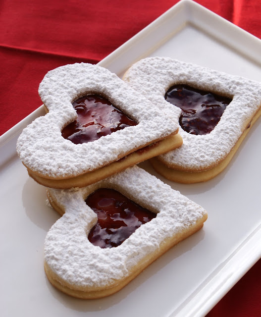 Authentic Suburban Gourmet Raspberry Jam Filled Heart Cookies + 40
