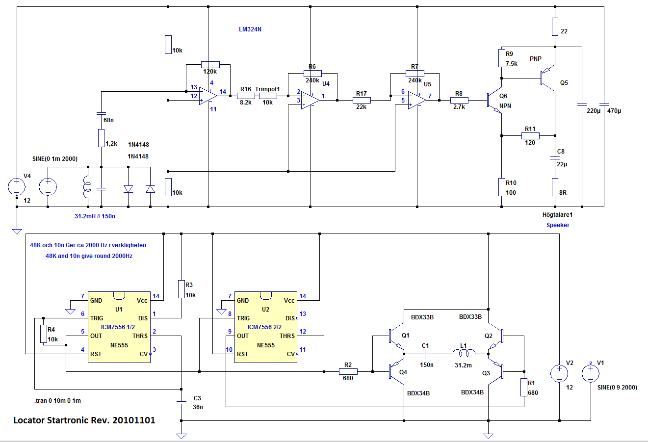 detector de metais de duas caixas Locator