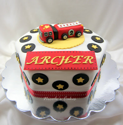 Fire Truck Birthday Cake on The Color Scheme For The Party Was Red  Yellow  Black   White