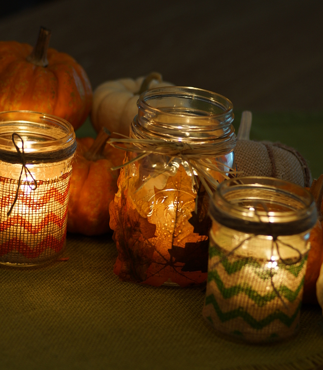 Happy Medley Rustic Fall Candle Jars