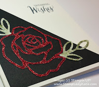 card made with Stampin'UP!'s Rose Wonder Stamps and Rose Garden Die on Glimmer Paper